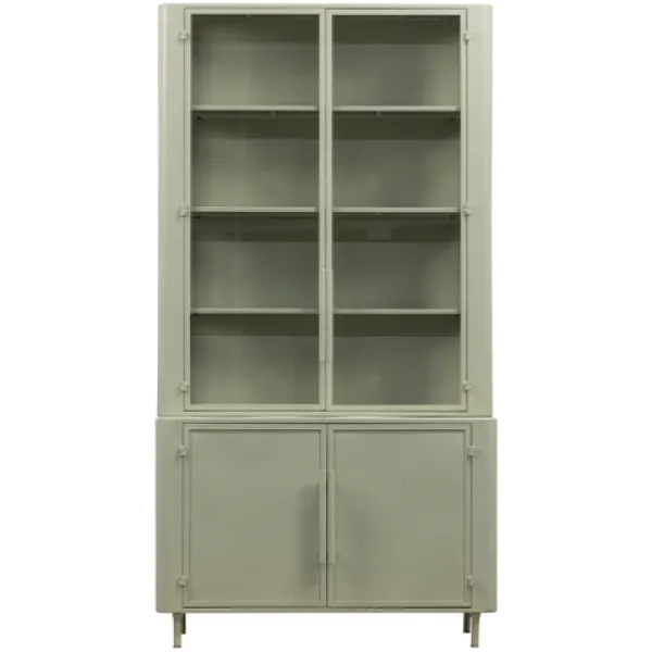 Unlock metalen vitrinekast greige